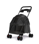 3 In1 Premium Pet Stroller Foldable Medium Size Dog Buggies with Luxury Style 4 Wheels Steel Frame Small Dogs Cats
