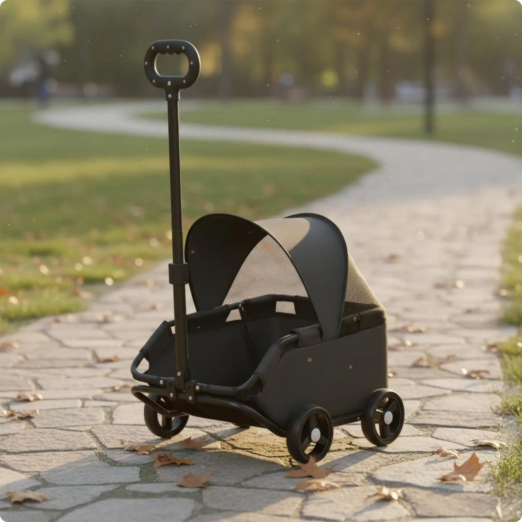 Small Foldable Outdoor Pet Stroller for Cats — Park-Ready Compact Travel Cart