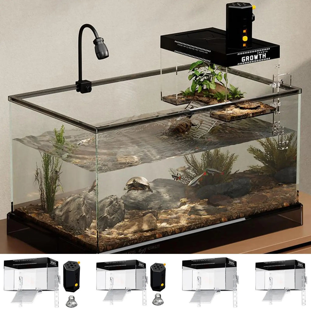 Over-Tank Turtle Basking Platform — Anti-Slip Ramp & 360° Viewing Dock
