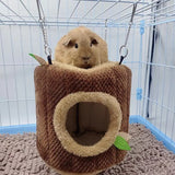 Tree Stump Hammock Bed — Cozy Hideaway for Hamsters & Rats