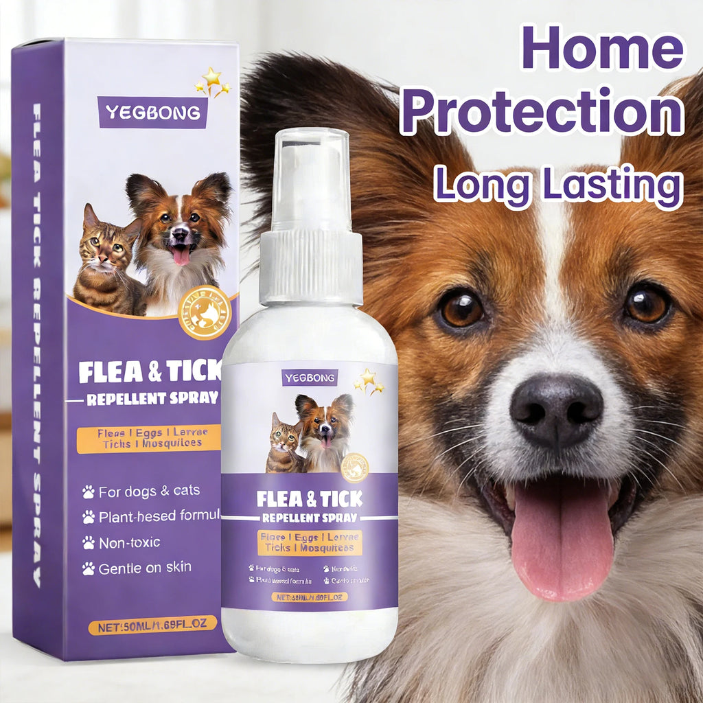 Flea & Tick Repellent Spray for Dogs & Cats — Mild, Waterproof Formula
