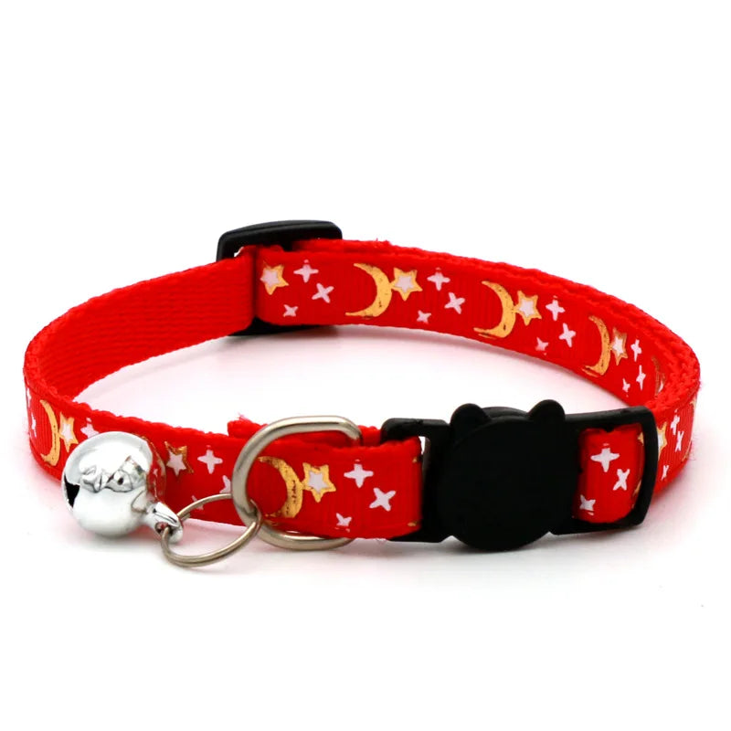 Star & Moon Charm Bell Collar for Cats