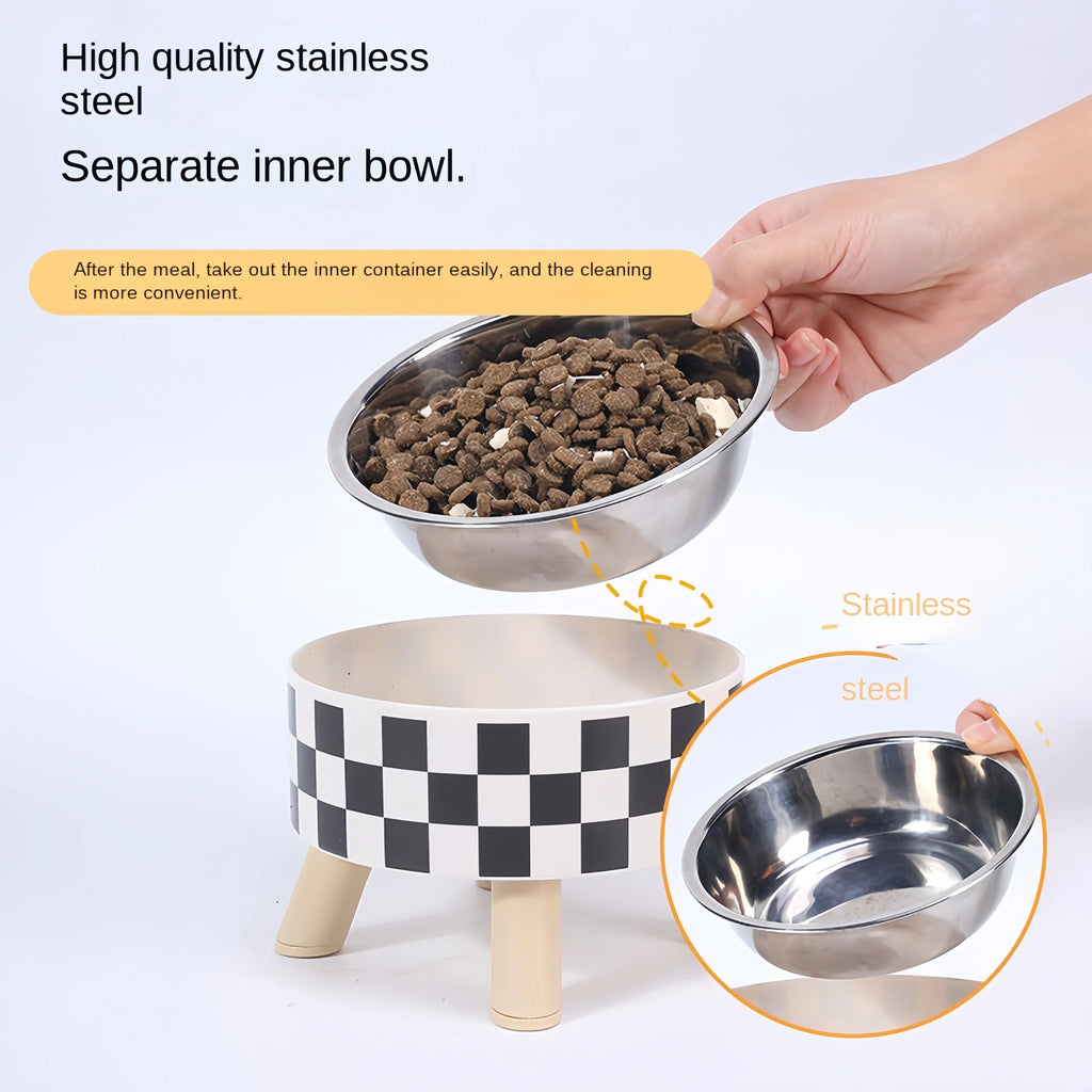 Raised Stainless Steel Pet Feeder Bowl
