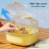 Portable Hamster Travel Carrier — Breathable PP Cage with Water Bottle