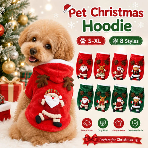 Christmas Flannel Hoodie for Dogs & Cats (Winter Clothes)