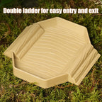 2-in-1 Anti-Slip Tortoise Water Dish — Bathing & Feeding Bowl with Ramp