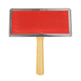 Stainless Steel Pet Grooming Comb — Ergonomic Wood Handle for Tangle-Free Coats
