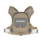 Plaid Dog Leash and Harness Set with Storage Bag (Detachable, Hiking)