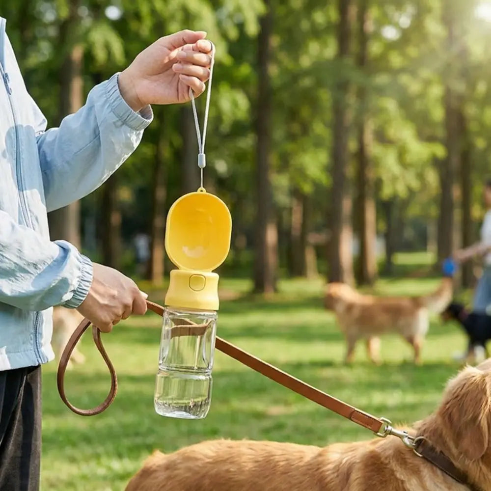 Outdoor Dog Water Bottle with Filter (Leakproof, Dry/Wet Separation, Press Design)