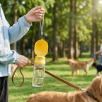 Outdoor Dog Water Bottle with Filter (Leakproof, Dry/Wet Separation, Press Design)