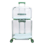 Portable Car-Mount Double-Layer Transparent Breathable Pet Suitcase Tour Bag for Cats & Dogs