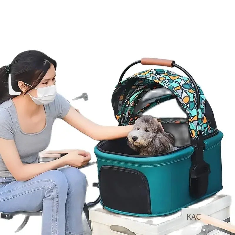 2-in-1 Foldable Pet Stroller & Carrier Travel System
