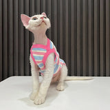 Striped Cat T-Shirt — Stretchy Breathable Slip-On Tank Top