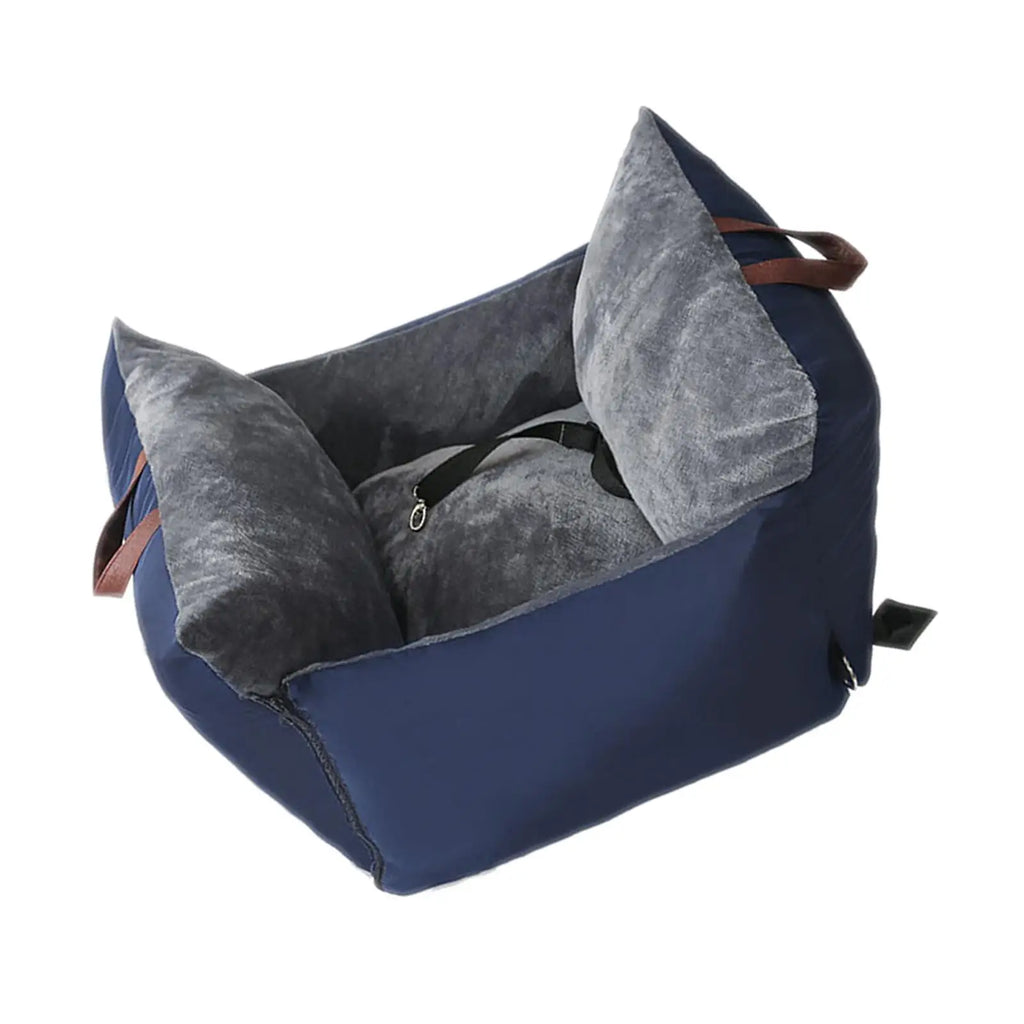 Dog Cat Booster Car Seat (Armrest Box, Safety Leash, Small Dogs)