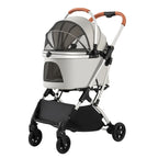 Lightweight Foldable 4-Wheel Pet Stroller for Medium, Large Dogs & Teddy Breeds