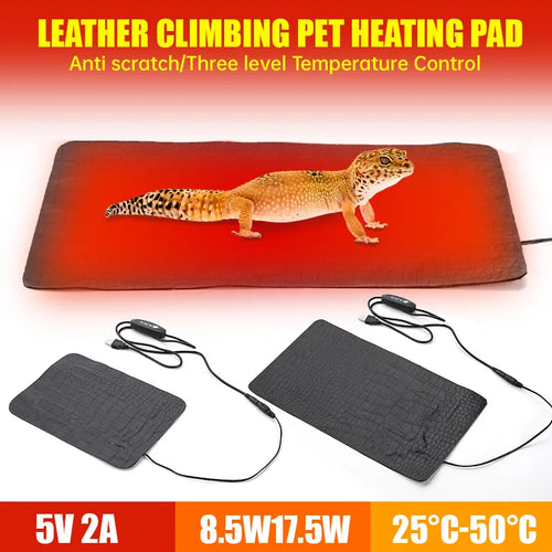 USB Pet Heating Pad — 3-Level Adjustable Warm Mat, Anti-Scratch PU Leather