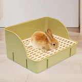Grid Litter Pan for Rabbits — Corner Toilet Tray for Small Pets