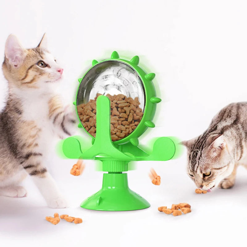 Cat Treat Wheel Puzzle Feeder — Interactive Slow Feeder for Mental Stimulation