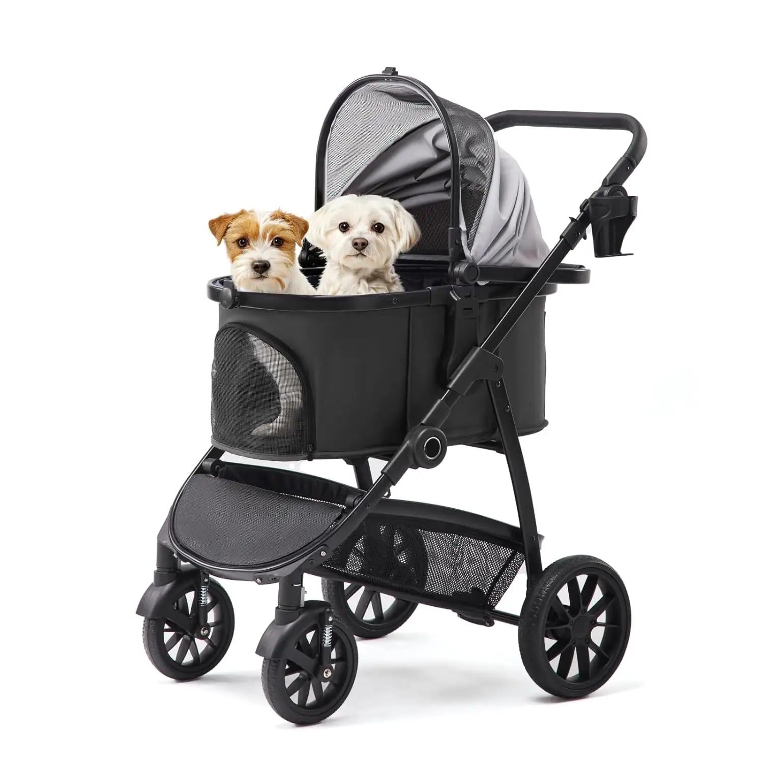 3-in-1 All-Terrain Pet Stroller with Detachable Aluminum Frame Carrier for Dogs & Cats