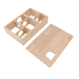 Wooden Hamster Hideout House — 6-Room Maze with Removable Roof