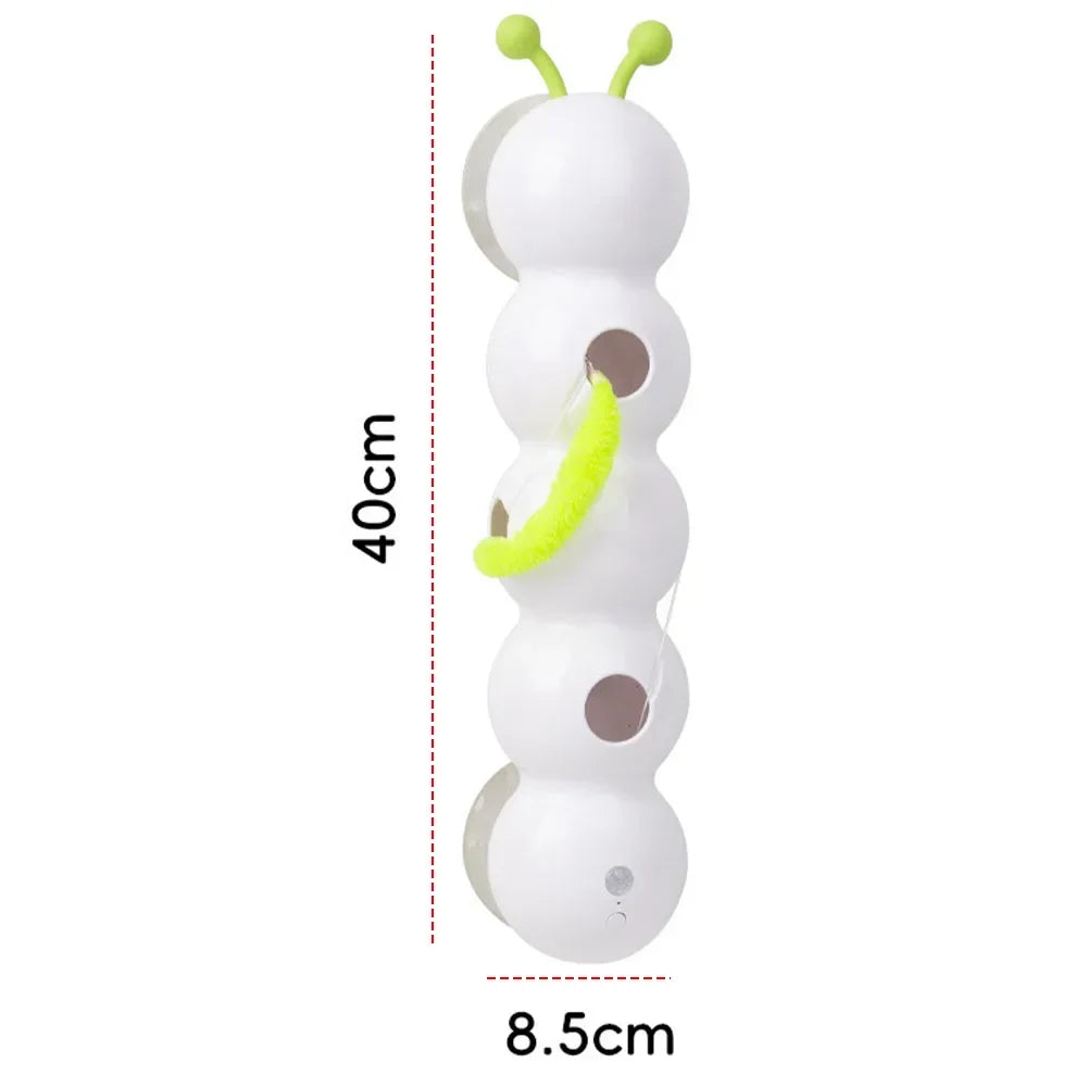 Smart Whack-a-Mole Caterpillar Cat Toy — Motion Sensor Feather Teaser