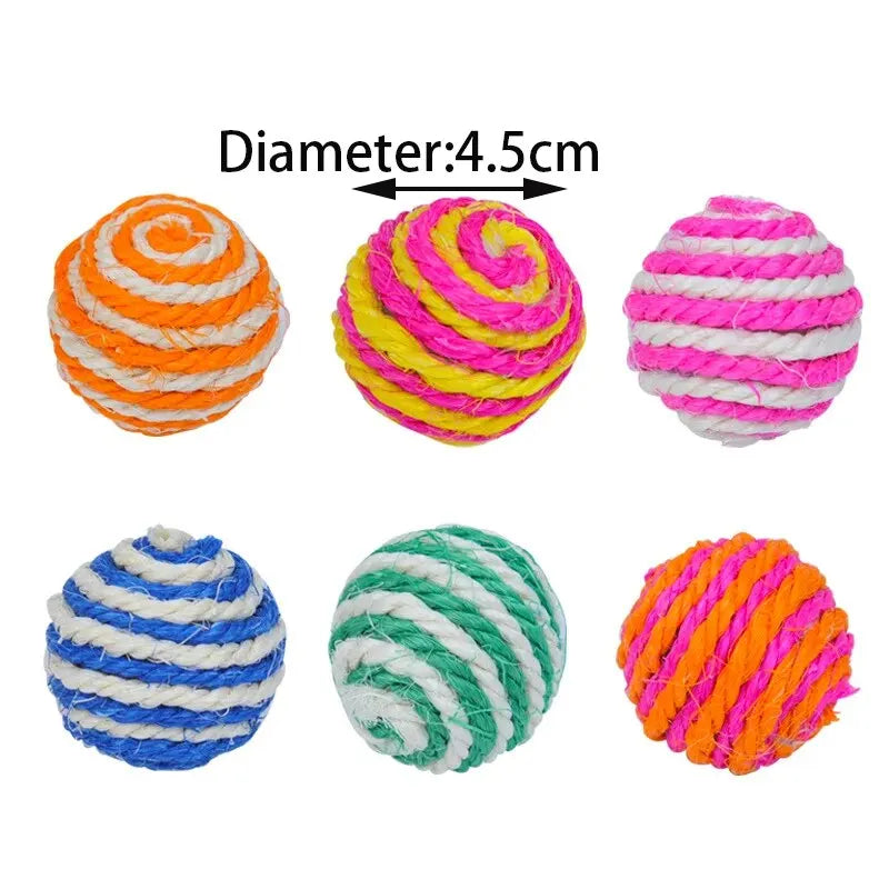 Sisal Ball Cat Toys (4-Pack)