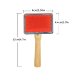 Stainless Steel Pet Grooming Comb — Ergonomic Wood Handle for Tangle-Free Coats
