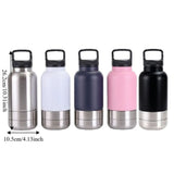 3-in-1 Stainless Steel Pet Water Bottle (Multi-Layer, Leak-Free, Detachable)