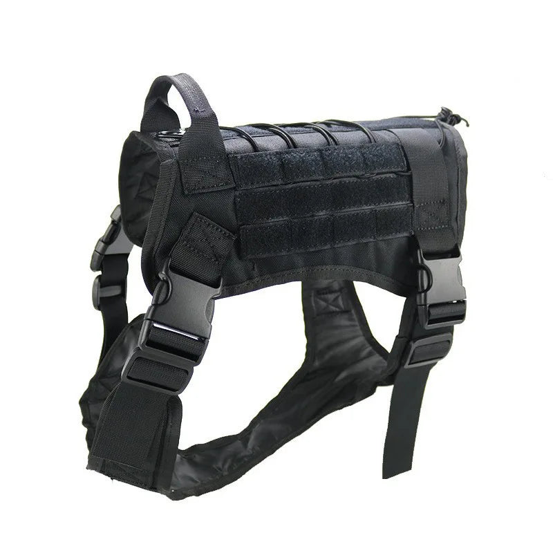 Tactical Camo Dog Vest (Outdoor Training, Chest & Back, Large Dogs)