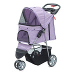 Large Foldable Pet Stroller for Golden Retrievers & Big Dogs — Adjustable Handle & Fruit Tray Outdoor Cart