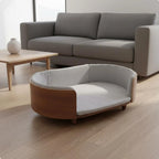 Oval Wooden Pet Sofa Bed with Removable Cover, All-Season