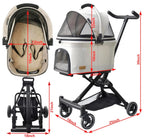 Upgraded 3-in-1 All-Terrain Lightweight Folding Pet Stroller with Detachable Carrier
