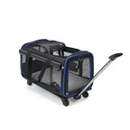 Airline-Approved Wheeled Pet Backpack Carrier Trolley with Breathable Mesh for Dogs & Cats