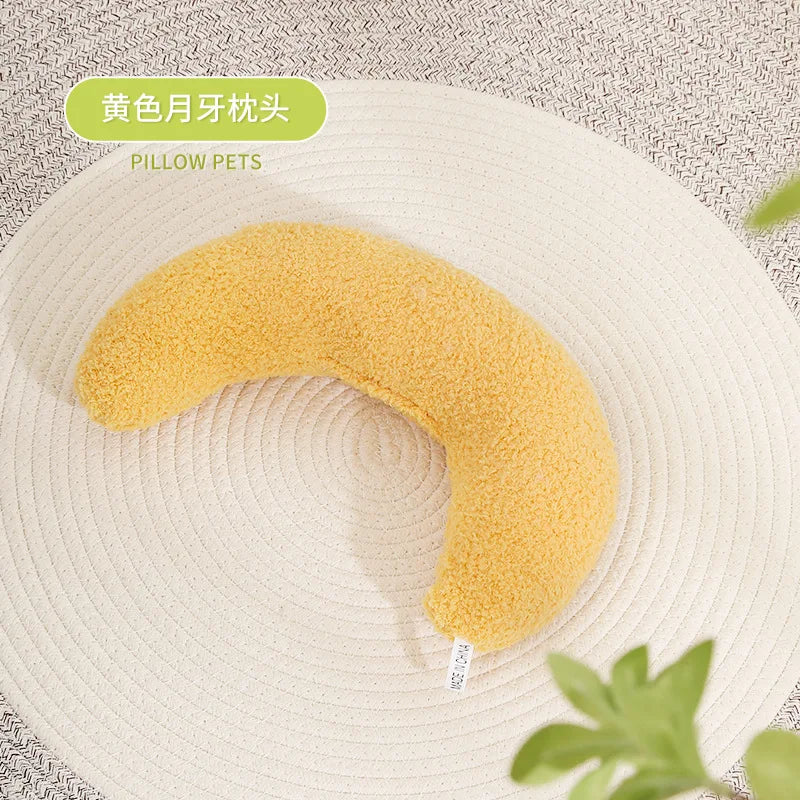 U-Shaped Plush Pet Pillow — Cervical Support Sleep Cushion for Cats & Dogs