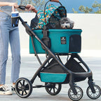 Dodopet Foldable Outdoor Travel Pet Stroller Trolley for Small & Medium Dogs & Cats