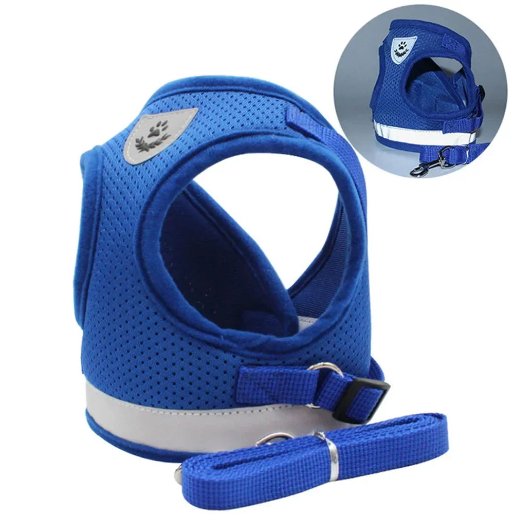Reflective Escape-Proof Mesh Harness & Leash Set — For Cats & Small Dogs