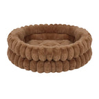Round Velvet Pet Nest Bed with Removable Cover