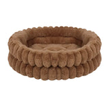 Round Velvet Pet Nest Bed with Removable Cover