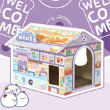 Milk Tea Cup Cardboard Cat House & Scratcher — Novelty Enclosed Bed