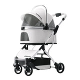 Lightweight Pet Stroller Dog-specific Travel Stroller Foldable High-view Pet Stroller Large Space Removable Carry Basket Cat Car