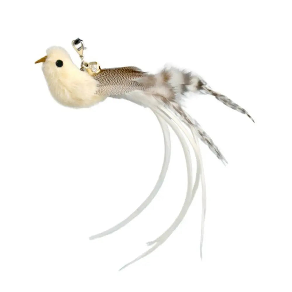 Plush Bird Head Teaser Wand — Suction Cup or Handheld Cat Toy