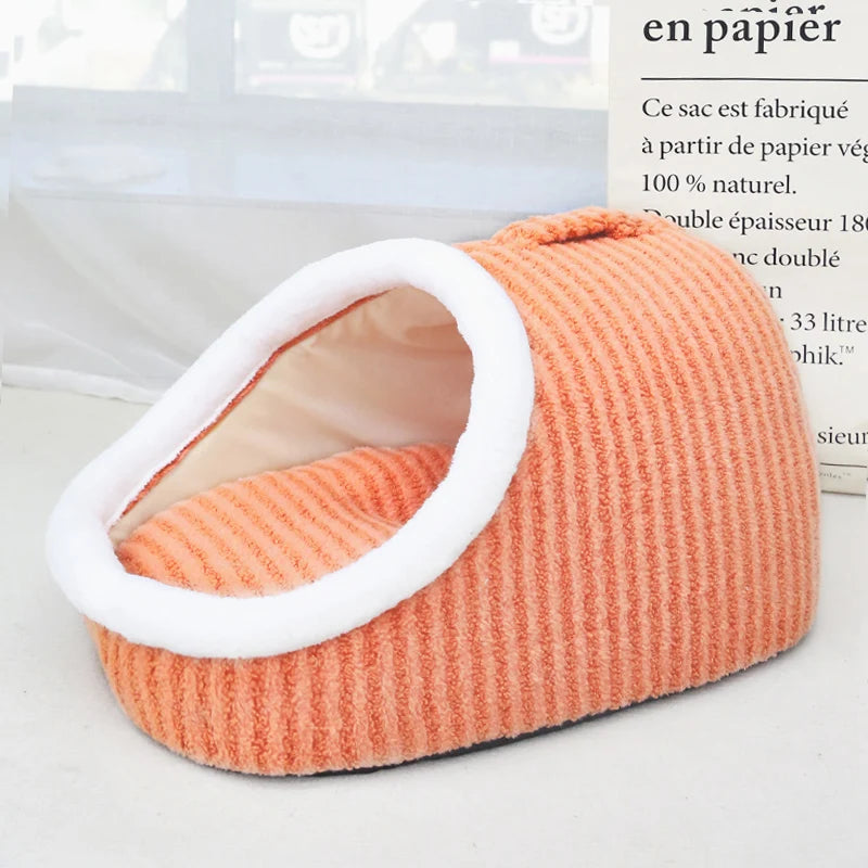 Portable Cartoon Striped Pet Bed, All-Season
