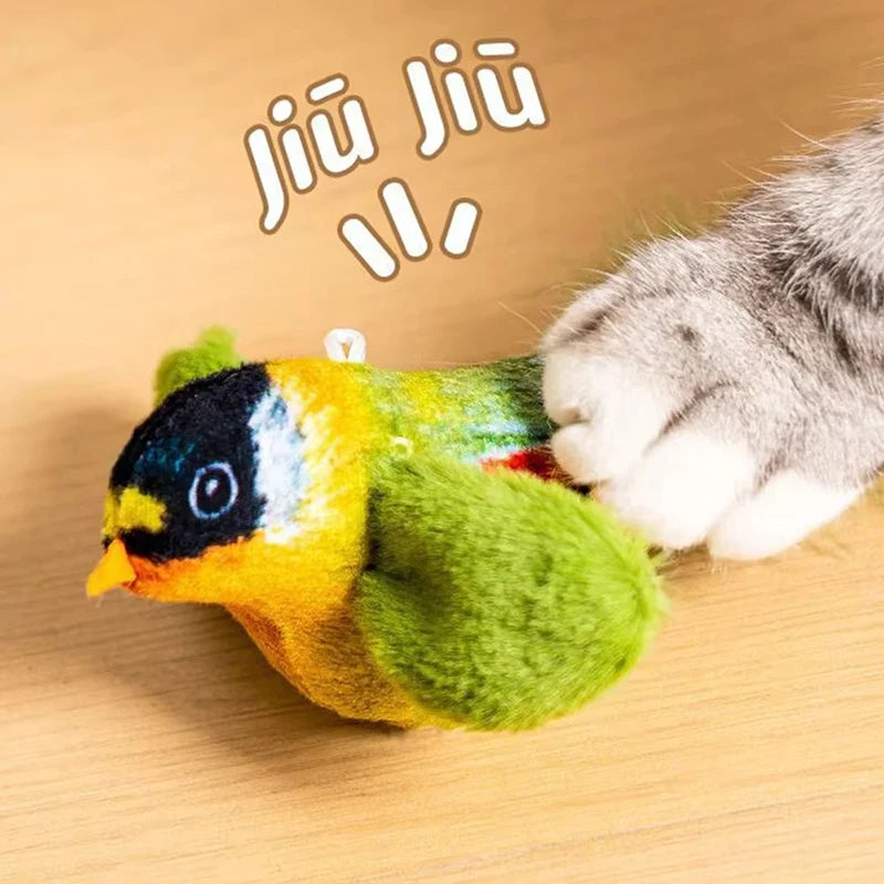 Chirping Electric Bird Toy — Catnip Hanging Cat Toy, 3-Pack