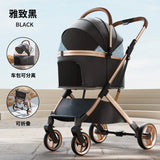 Premium Detachable Pet Stroller Multifunction Separable Carrier Ultra Lightweight One Click Folding Portable Travel Stroller for