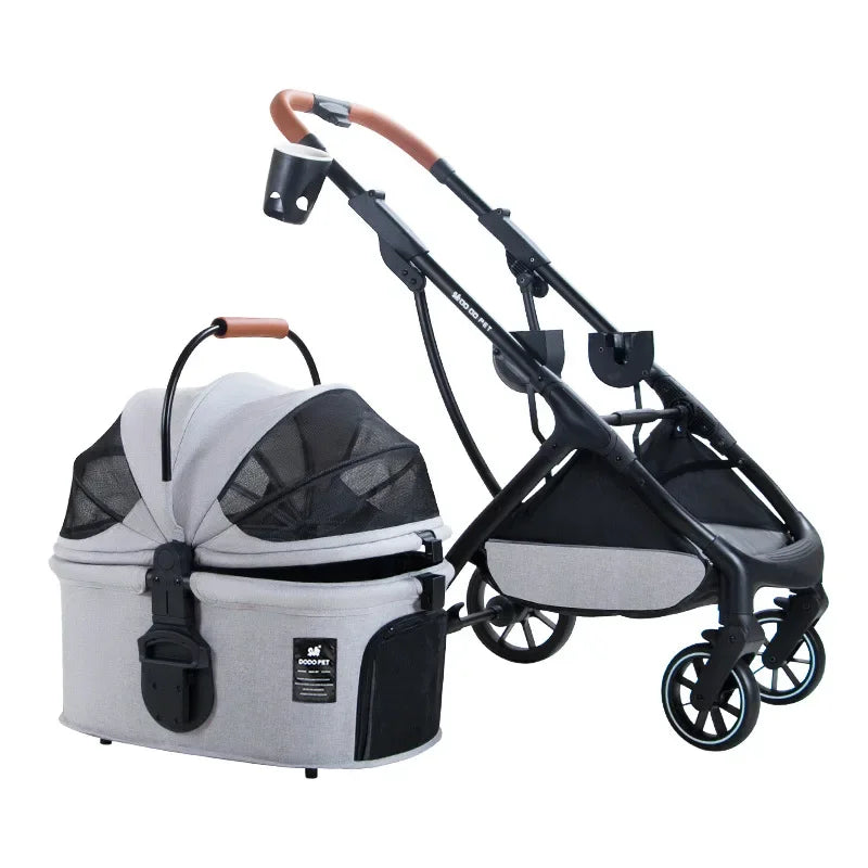 2-in-1 Foldable Pet Stroller & Carrier Travel System