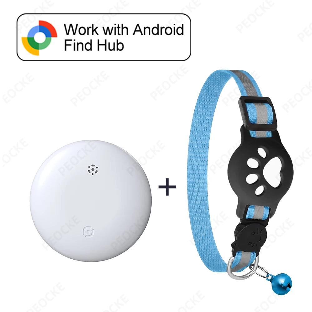Lightweight Waterproof Cat Tracking Collar - Google Find Hub Bluetooth GPS Locator