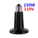 Far-Infrared Ceramic Heat Lamp — Dual-Voltage No-Light Heater, 25W-200W