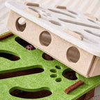 Cat Scratching Post with Felt Puzzle Box — 2-in-1 Enrichment Toy