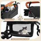 All-Terrain 4-Wheel Double Pet Stroller for 2 Small Dogs with Canopy & Cup Holder