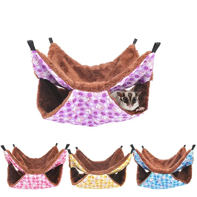 Plush Winter Pet Hammock — Double-Layer Fleece Hanging Bed
